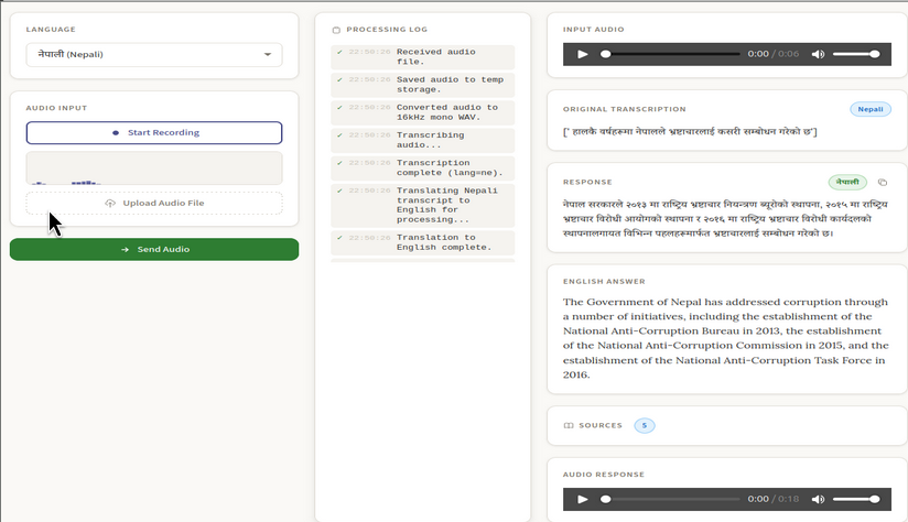Multilingual audio project screenshot 2
